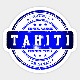 TAHITI Blue Stamp Sticker